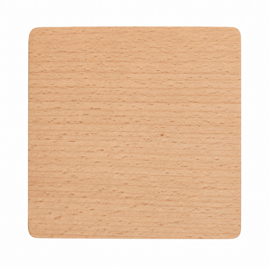 4 Inch Square Beech Wood Coaster - Case of 50