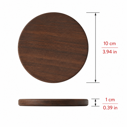 4 Inch Round Black Walnut Wood Coaster - Case of 50