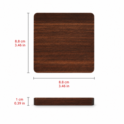 3.5 Inch Square Black Walnut Wood Coaster - Case of 50