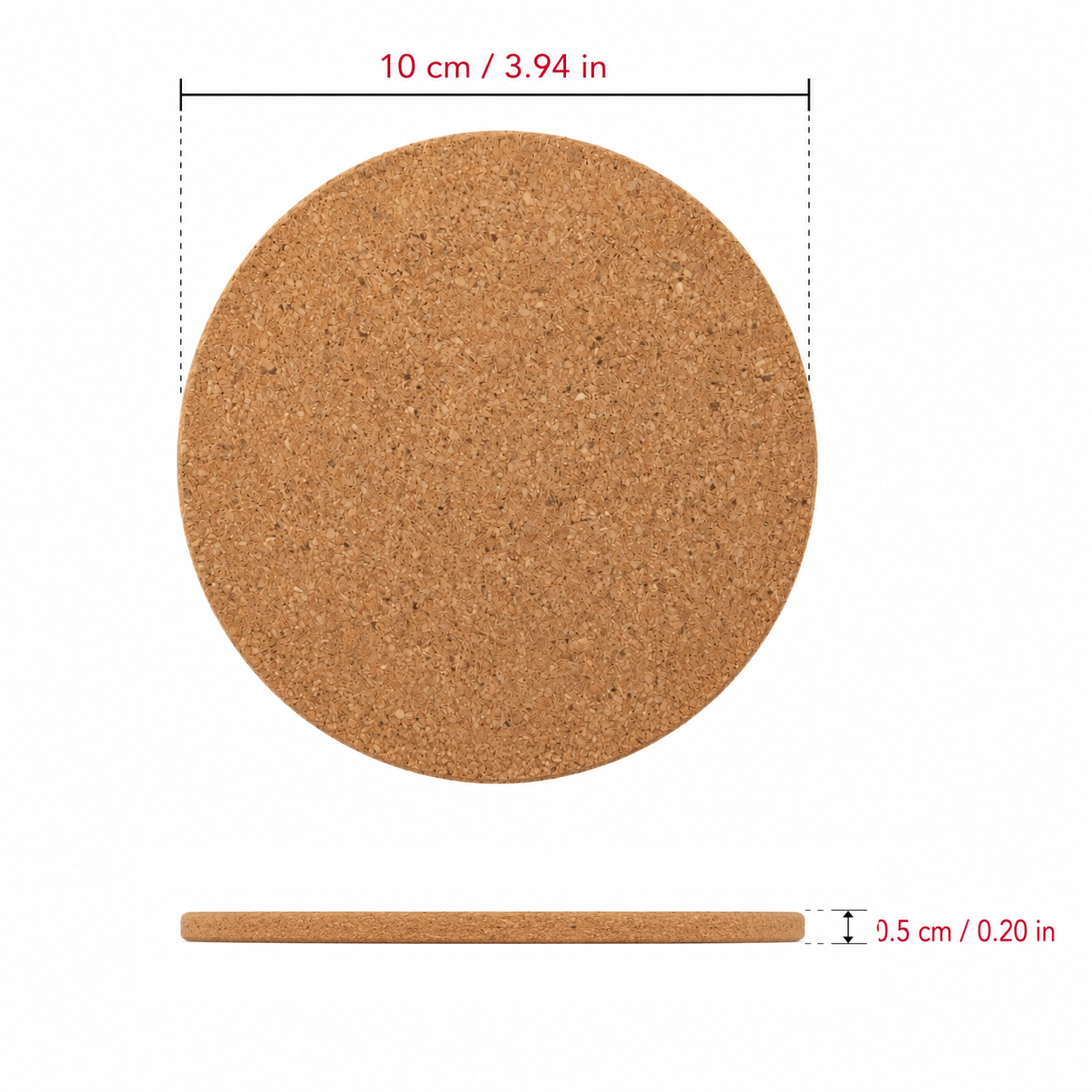 5mm Round Cork Coaster - Case of 50