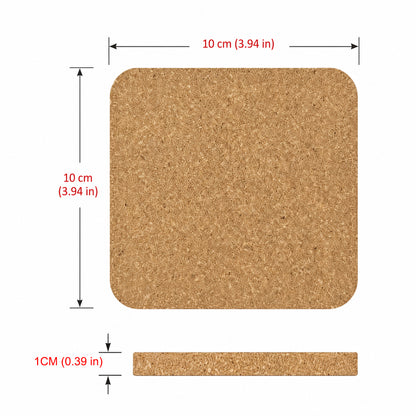 10mm Square Cork Coaster - Case of 50