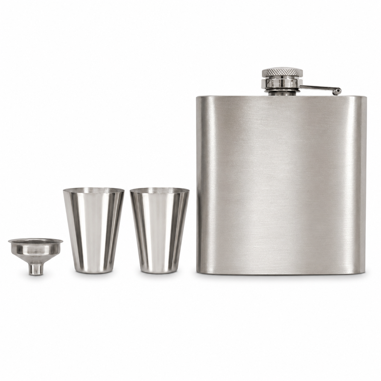 Stainless Steel 6oz Hip Flask Set - Case of 12