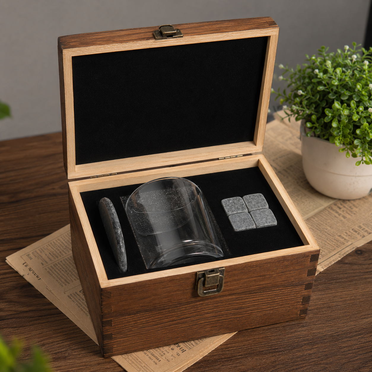 Single Round Glass Whisky Set - Case of 12