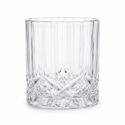 2 Glasses Diamond-Cut Whickey Decanter Set with Wooden Gift Box - Case of 6