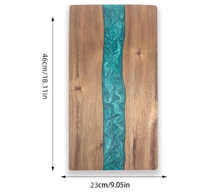 epoxy resin rectangle acacia wood cutting board