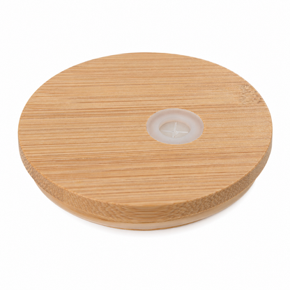 16 Oz Frosted Sublimation Glass Can with Bamboo lid and Straw - Case of 50