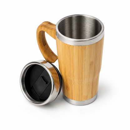 15 Oz Bamboo Travel Mug with Handle - Case of 25