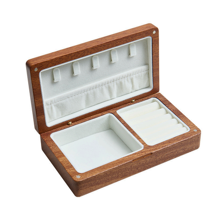 Black Walnut Wood Jewelry Storage Box - Case of 12