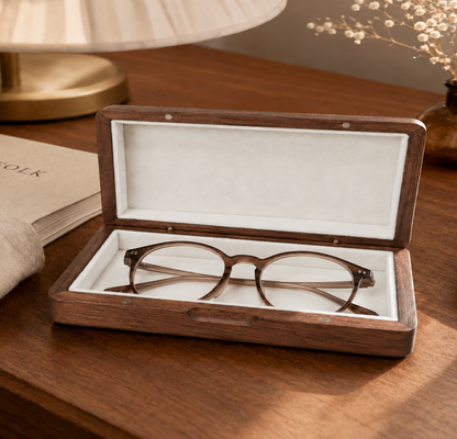 Black Walnut Wood Glasses Box
