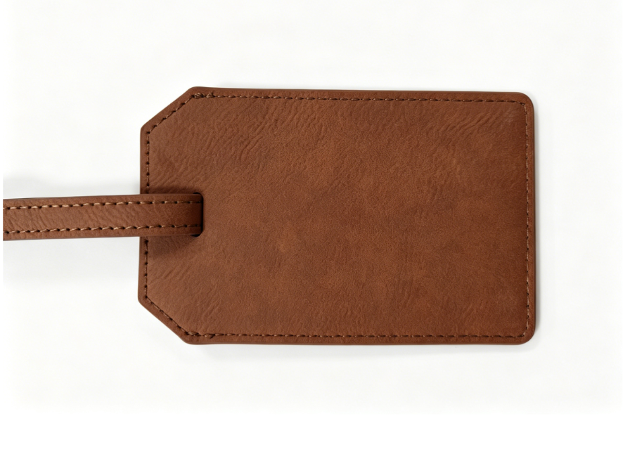 Brown/Black Laserable Leather Luggage Tag - Case of 12
