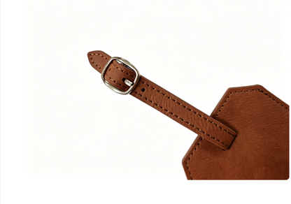 Brown/Black Laserable Leather Luggage Tag - Case of 12