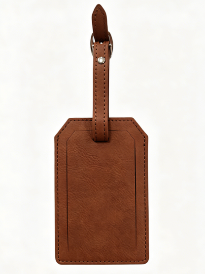Brown/Black Laserable Leather Luggage Tag - Case of 12