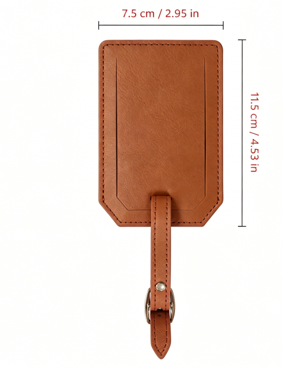 Brown/Black Laserable Leather Luggage Tag - Case of 12