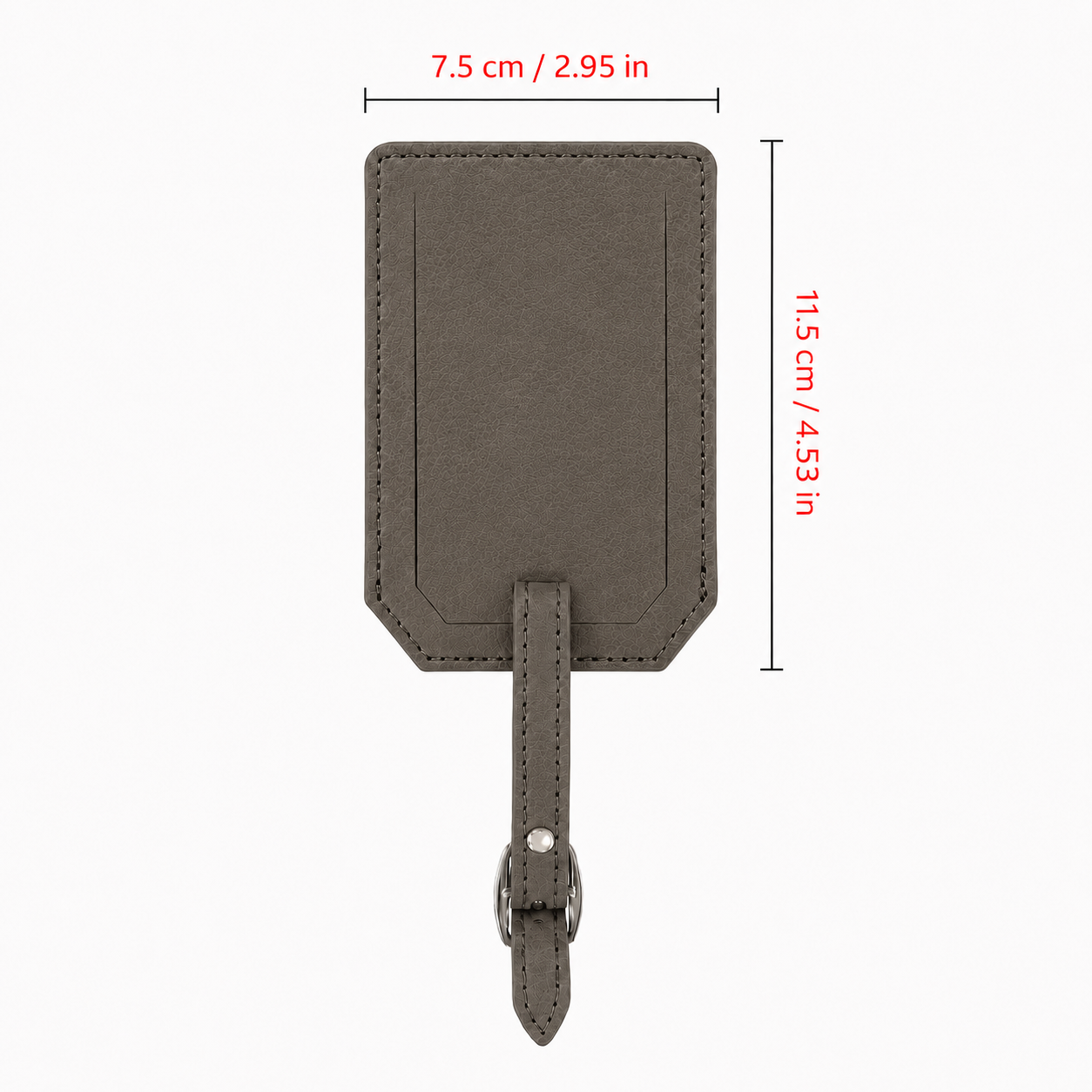 Grey/Black Laserable Leather Luggage Tag - Case of 12