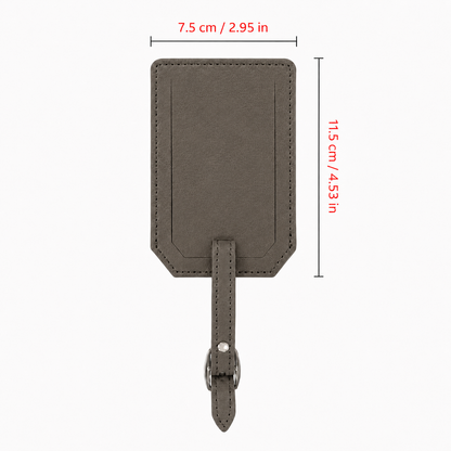 Grey/Black Laserable Leather Luggage Tag - Case of 12