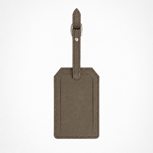 Grey/Black Laserable Leather Luggage Tag - Case of 12