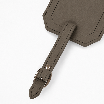 Grey/Black Laserable Leather Luggage Tag - Case of 12