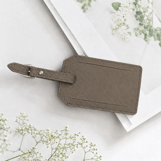 Grey/Black Laserable Leather Luggage Tag - Case of 12
