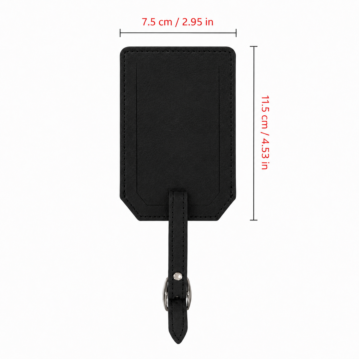 Black/Silver Laserable Leather Luggage Tag - Case of 12