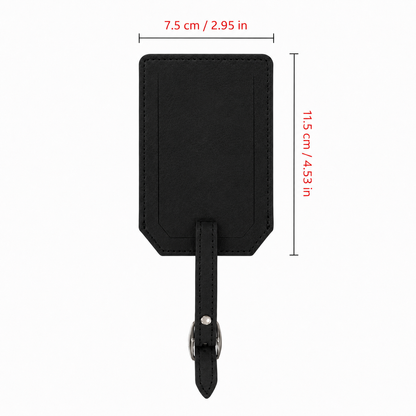 Black/Silver Laserable Leather Luggage Tag - Case of 12