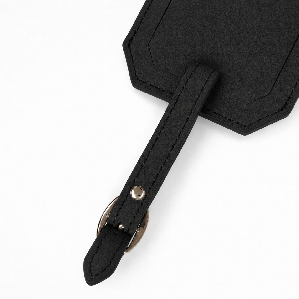Black/Silver Laserable Leather Luggage Tag - Case of 12