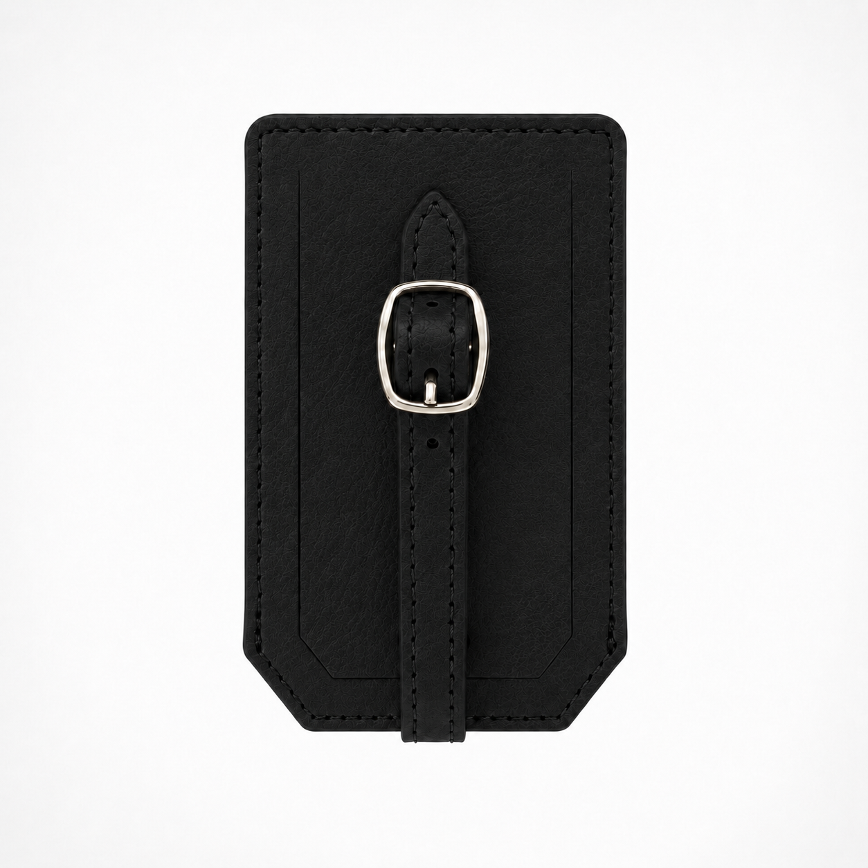 Black/Silver Laserable Leather Luggage Tag - Case of 12