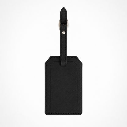 Black/Silver Laserable Leather Luggage Tag - Case of 12