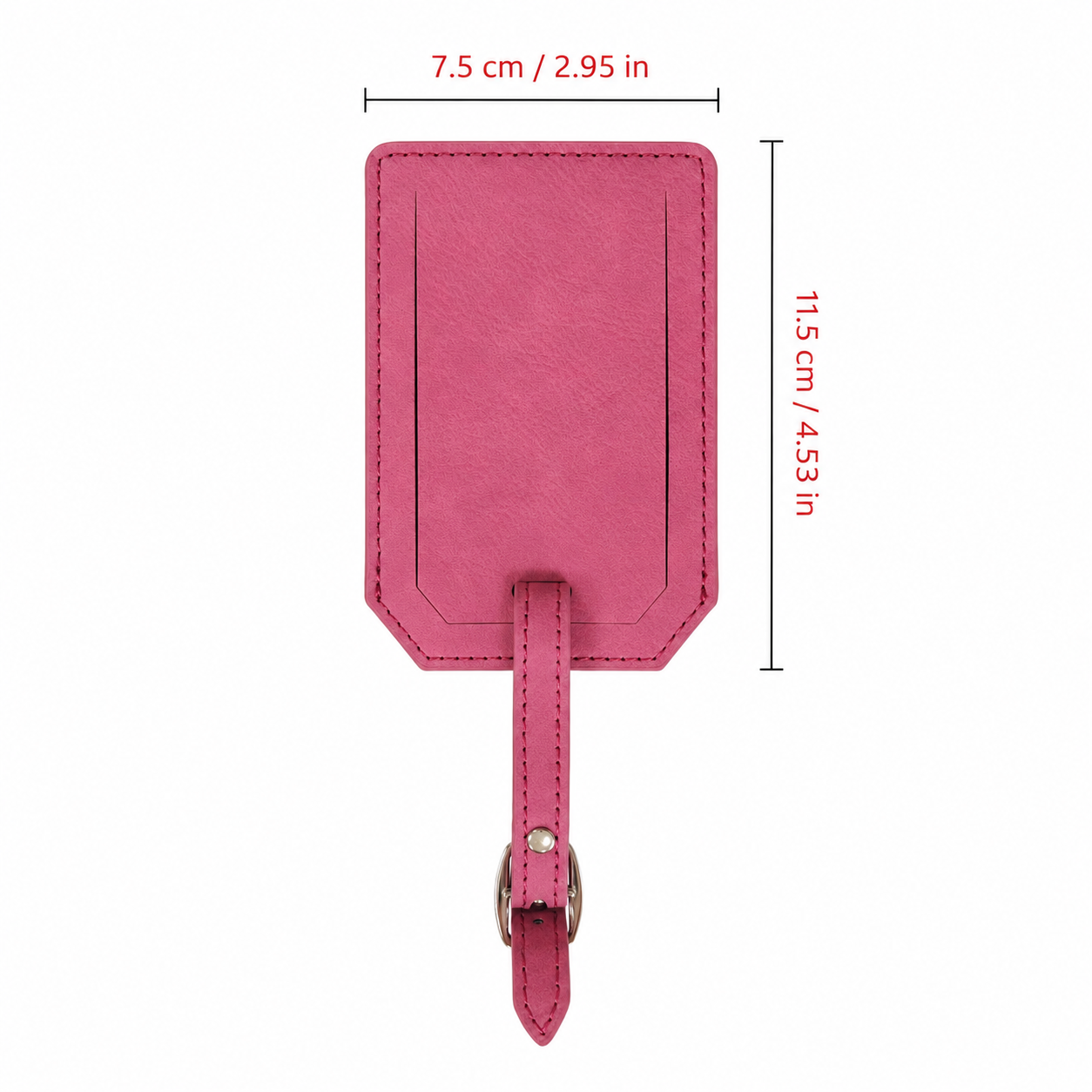 Pink/Black Laserable Leather Luggage Tag - Case of 12