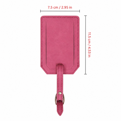 Pink/Black Laserable Leather Luggage Tag - Case of 12