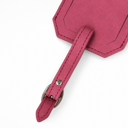 Pink/Black Laserable Leather Luggage Tag - Case of 12