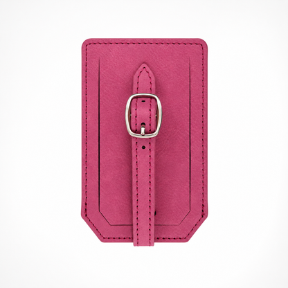 Pink/Black Laserable Leather Luggage Tag - Case of 12