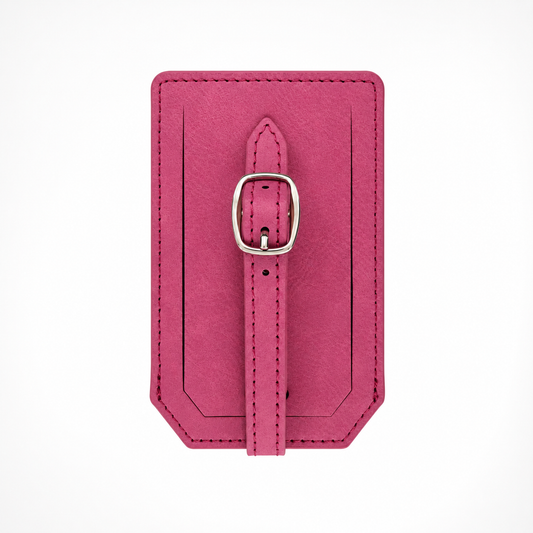 Pink/Black Laserable Leather Luggage Tag - Case of 12
