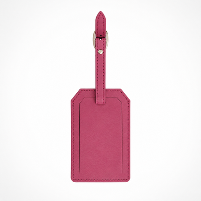 Pink/Black Laserable Leather Luggage Tag - Case of 12