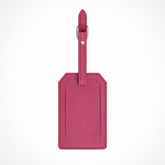 Pink/Black Laserable Leather Luggage Tag - Case of 12
