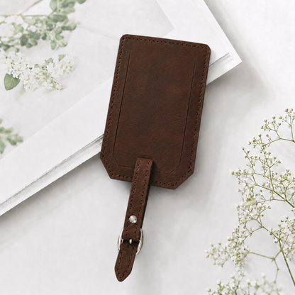 Vintage/Black Laserable Leather Luggage Tag - Case of 12