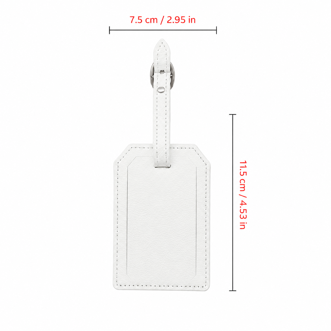 White/Black Laserable Leather Luggage Tag - Case of 12
