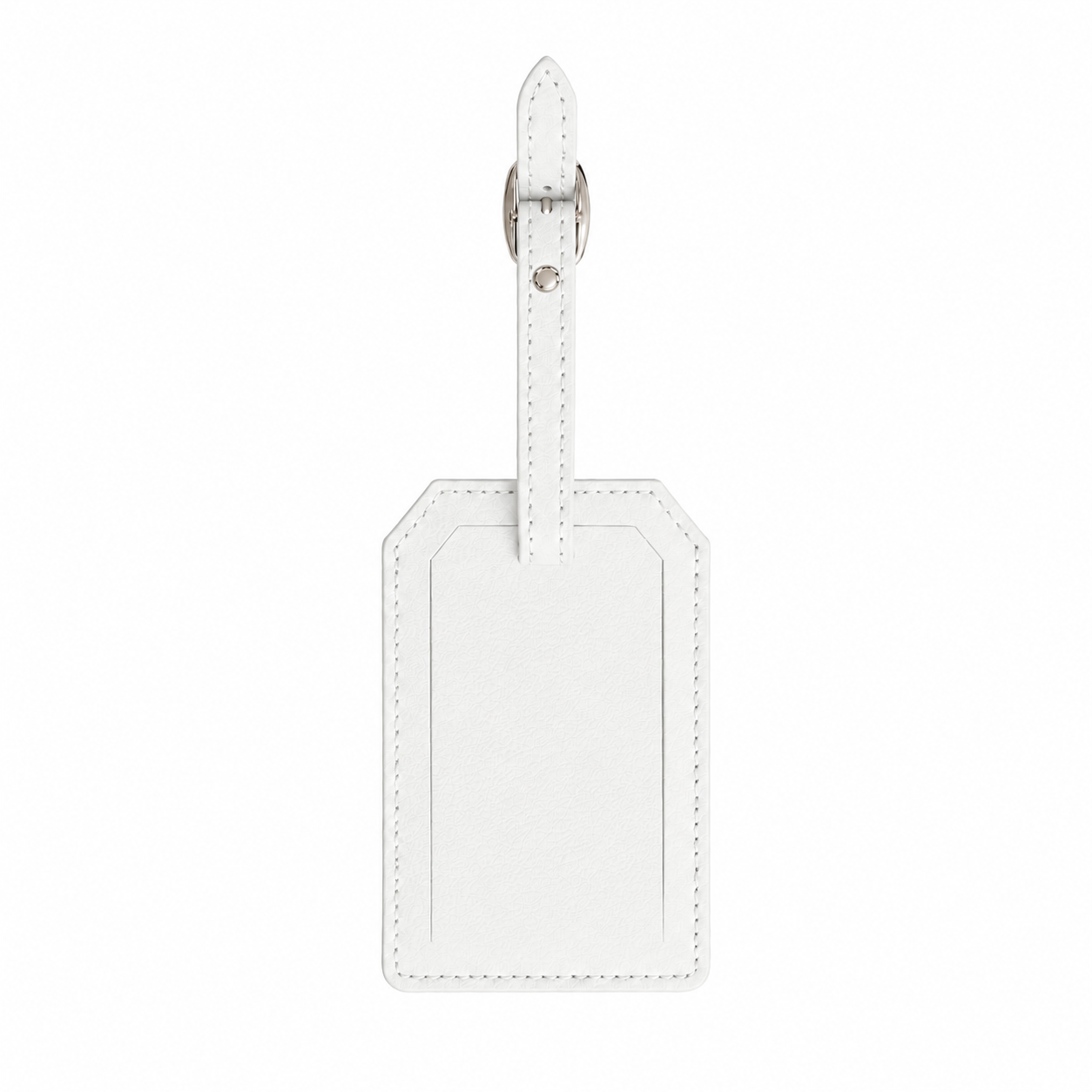 White/Black Laserable Leather Luggage Tag - Case of 12