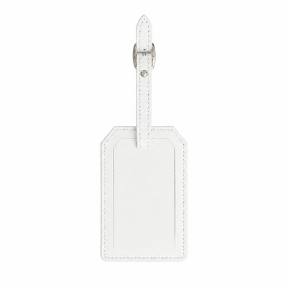 White/Black Laserable Leather Luggage Tag - Case of 12