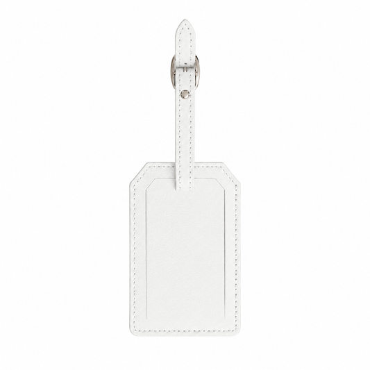 White/Black Laserable Leather Luggage Tag - Case of 12