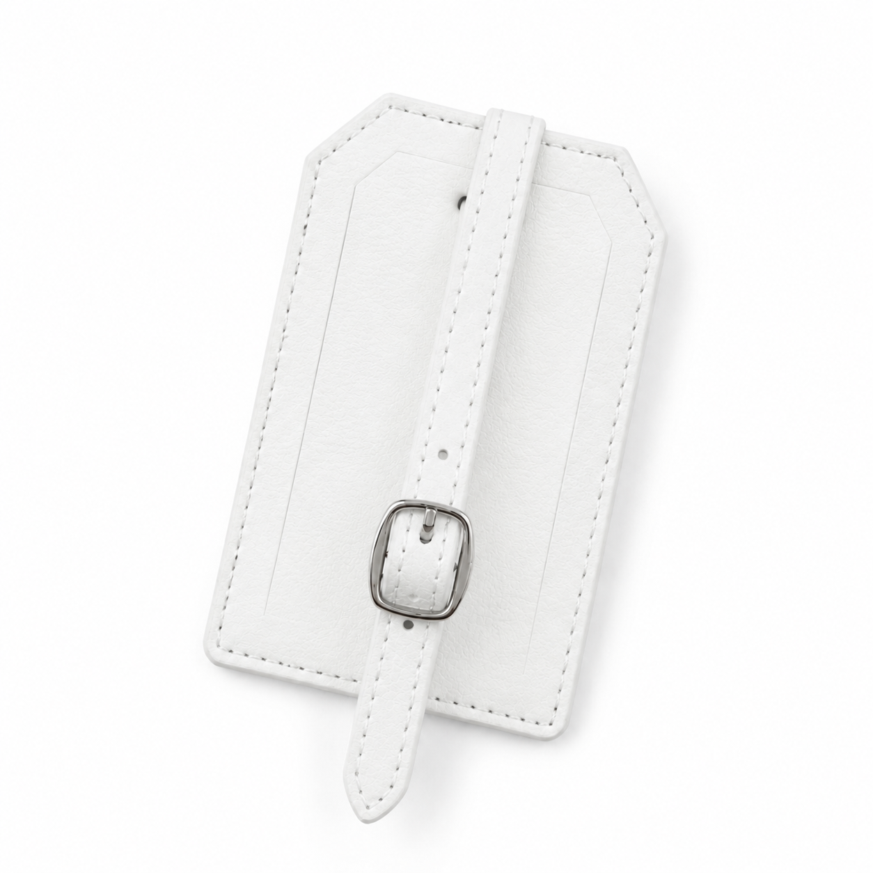 White/Black Laserable Leather Luggage Tag - Case of 12