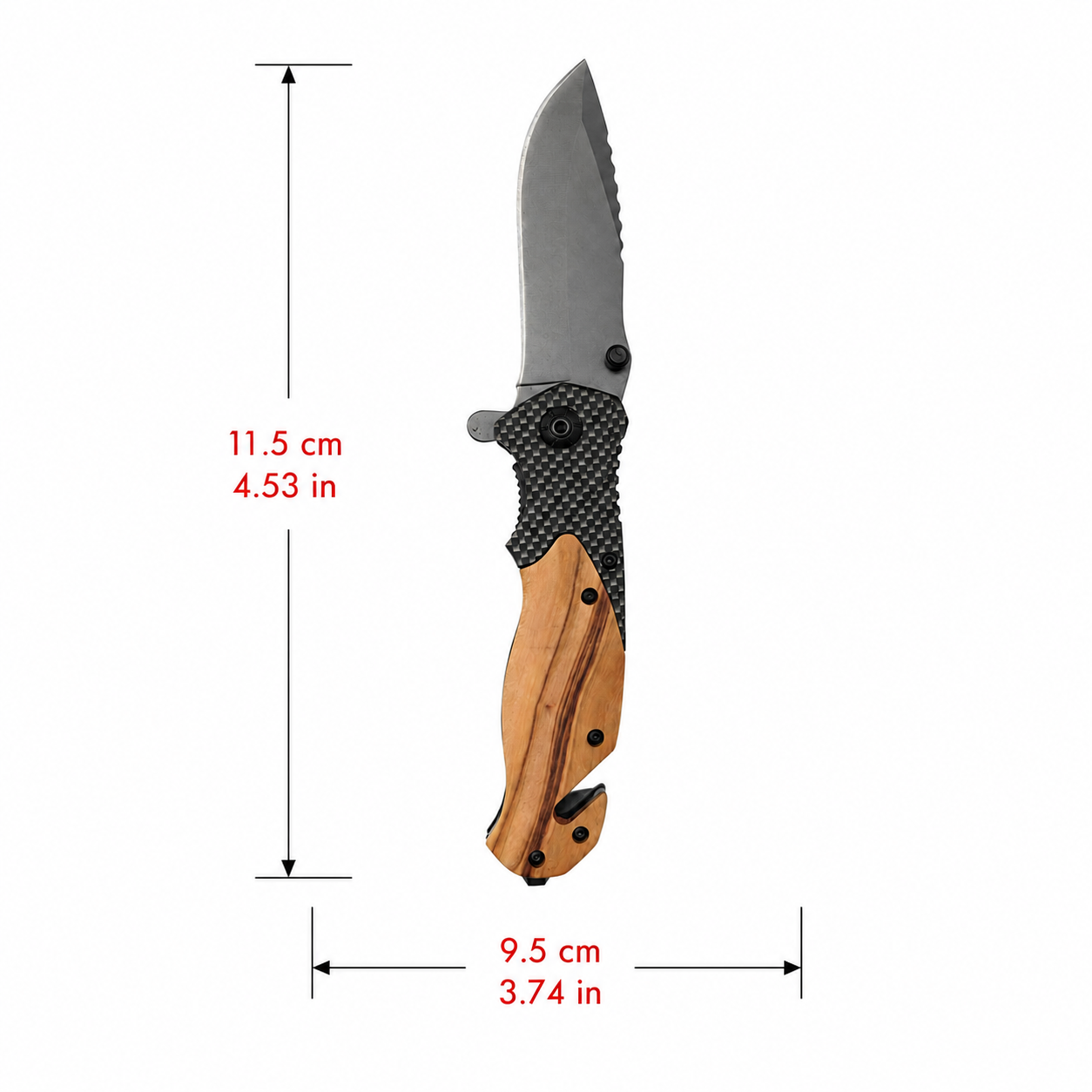 Wooden Handle Pocket Knife - Case of 12