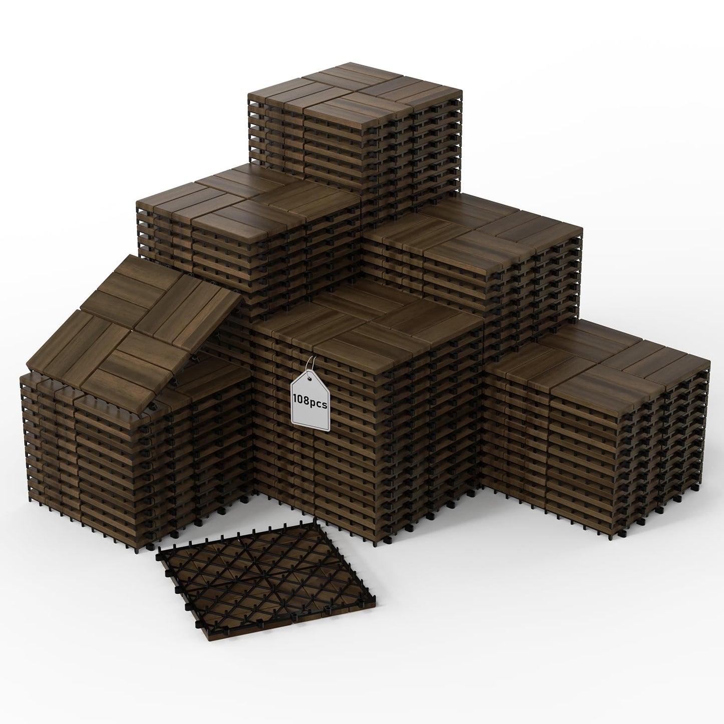 Deck Tiles- 12Slat Brown