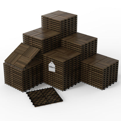 Deck Tiles- 12Slat Brown