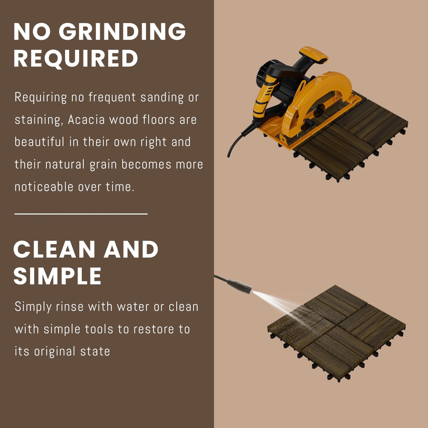 Deck Tiles- 12Slat Brown