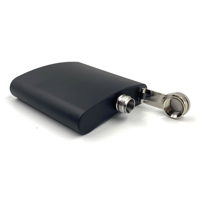Black Stainless Steel 6oz Hip Flask - Case of 50
