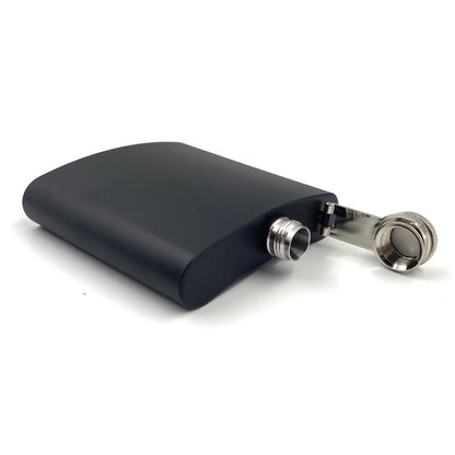 Black Stainless Steel 6oz Hip Flask - Case of 50