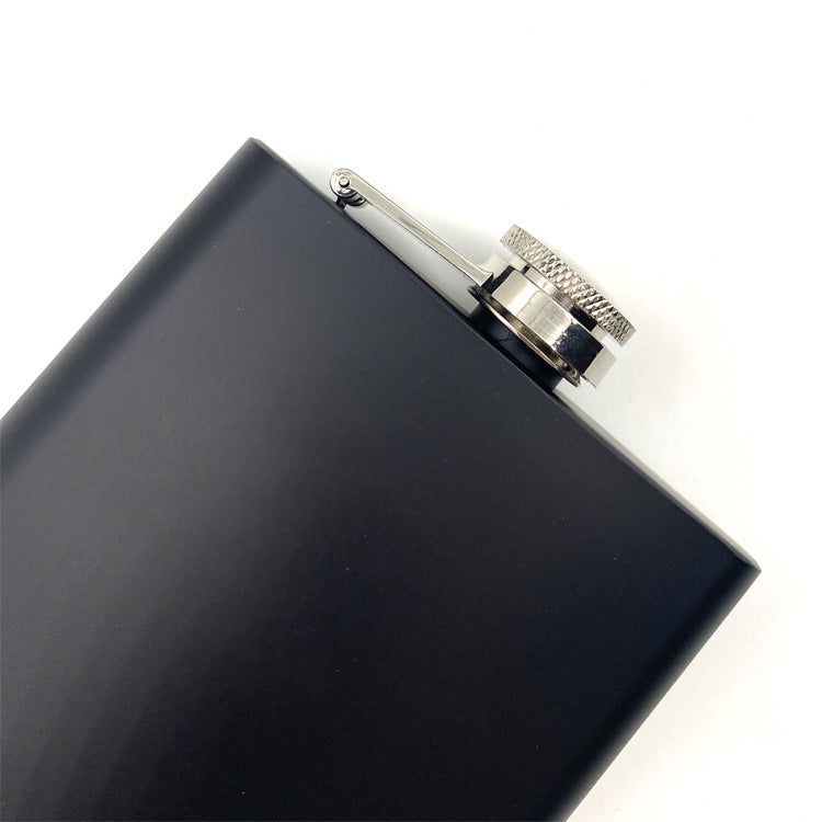 Black Stainless Steel 6oz Hip Flask - Case of 50