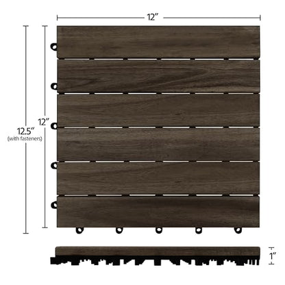 Deck Tiles- 6Slat Brown