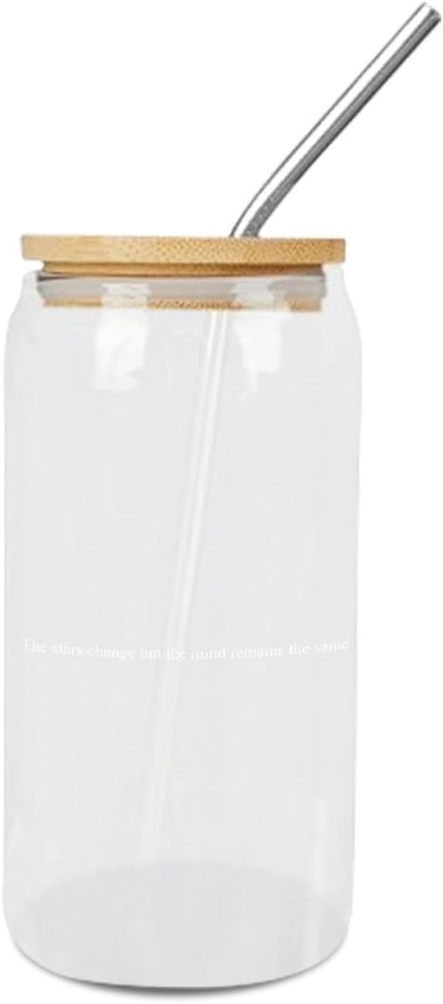 16oz Transparent Sublimation Cup (With Glass Straw)