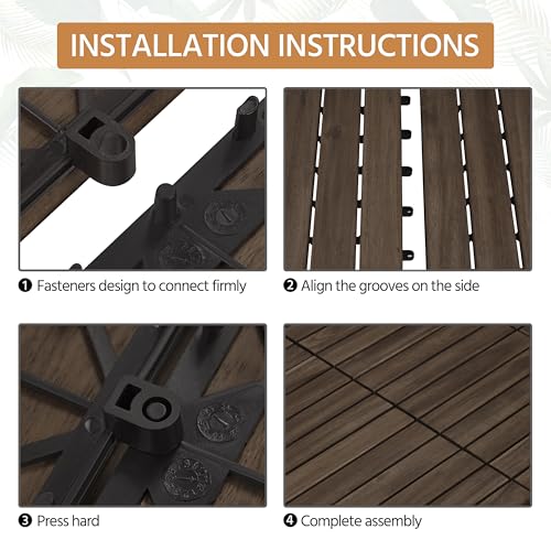 Deck Tiles- 6Slat Brown